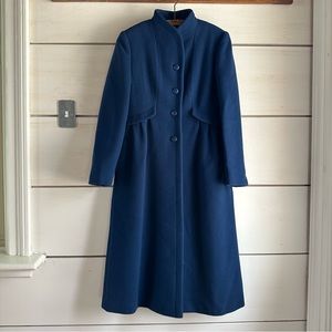 -VINTAGE COBALT BLUE WOOL DRESS COAT-